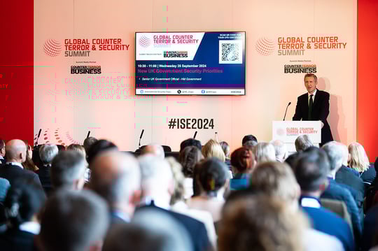 UK Security Minister Dan Jarvis MBE MP speaking at International Security Expo